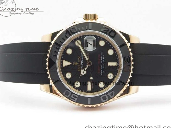 MiroTime 0523 Yacht-Master 116655 UBF 1:1 Best Edition 3D Black Ceramic Bezel on Black Rubber Strap A2836(Free Extra Strap) SunProtective 3061